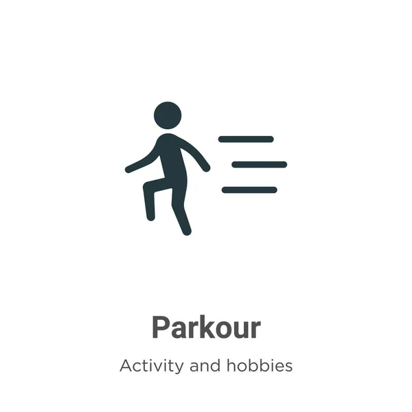 Εικονίδιο Διάνυσμα Parkour Λευκό Φόντο Επίπεδη Διάνυσμα Σύμβολο Parkour Σύμβολο — Διανυσματικό Αρχείο