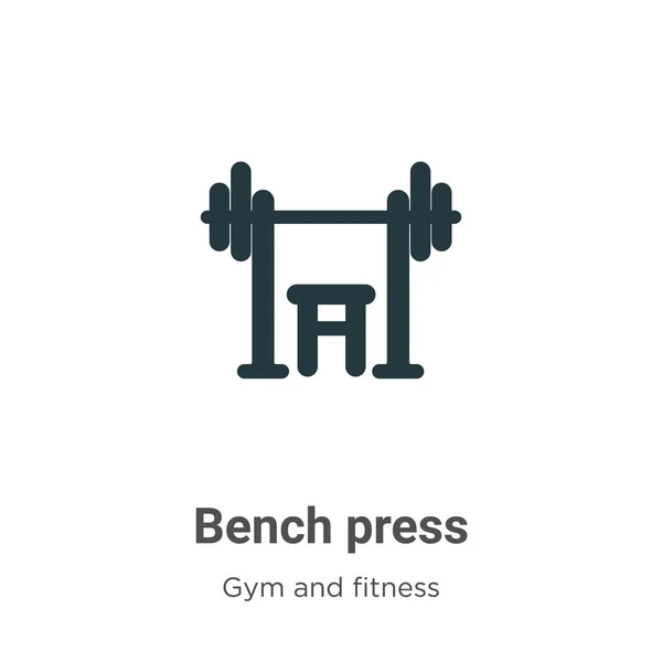 배경에 프레스 아이콘 Flat Vector Bench Press Icon Symbol Sign — 스톡 벡터