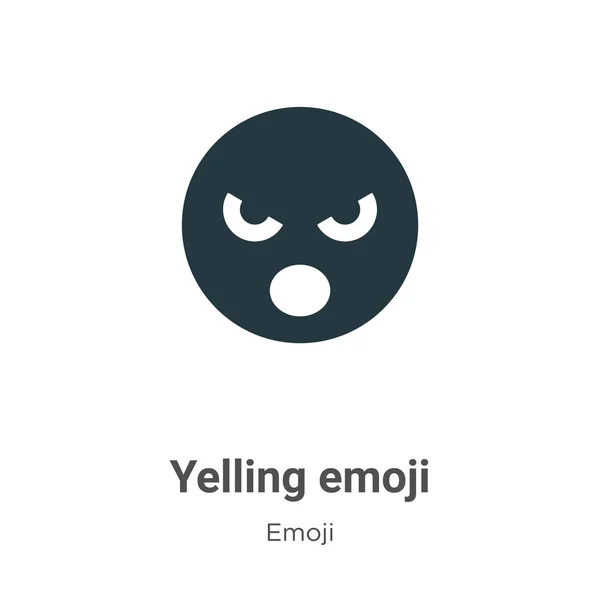 Yelling Ícone Vetorial Emoji Fundo Branco Flat Vector Yelling Emoji — Vetor de Stock