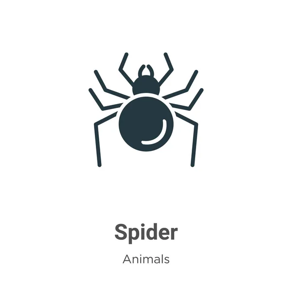 Spider vector icon on white background. Flat vector spider icon symbol sign from modern animals collection for mobile concept and web apps design. - Stok Vektor