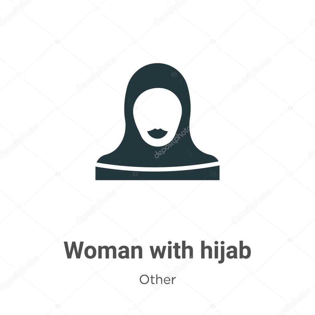 Woman with hijab glyph icon vector on white background. Flat vector woman with hijab icon symbol sign from modern other collection for mobile concept and web apps design.