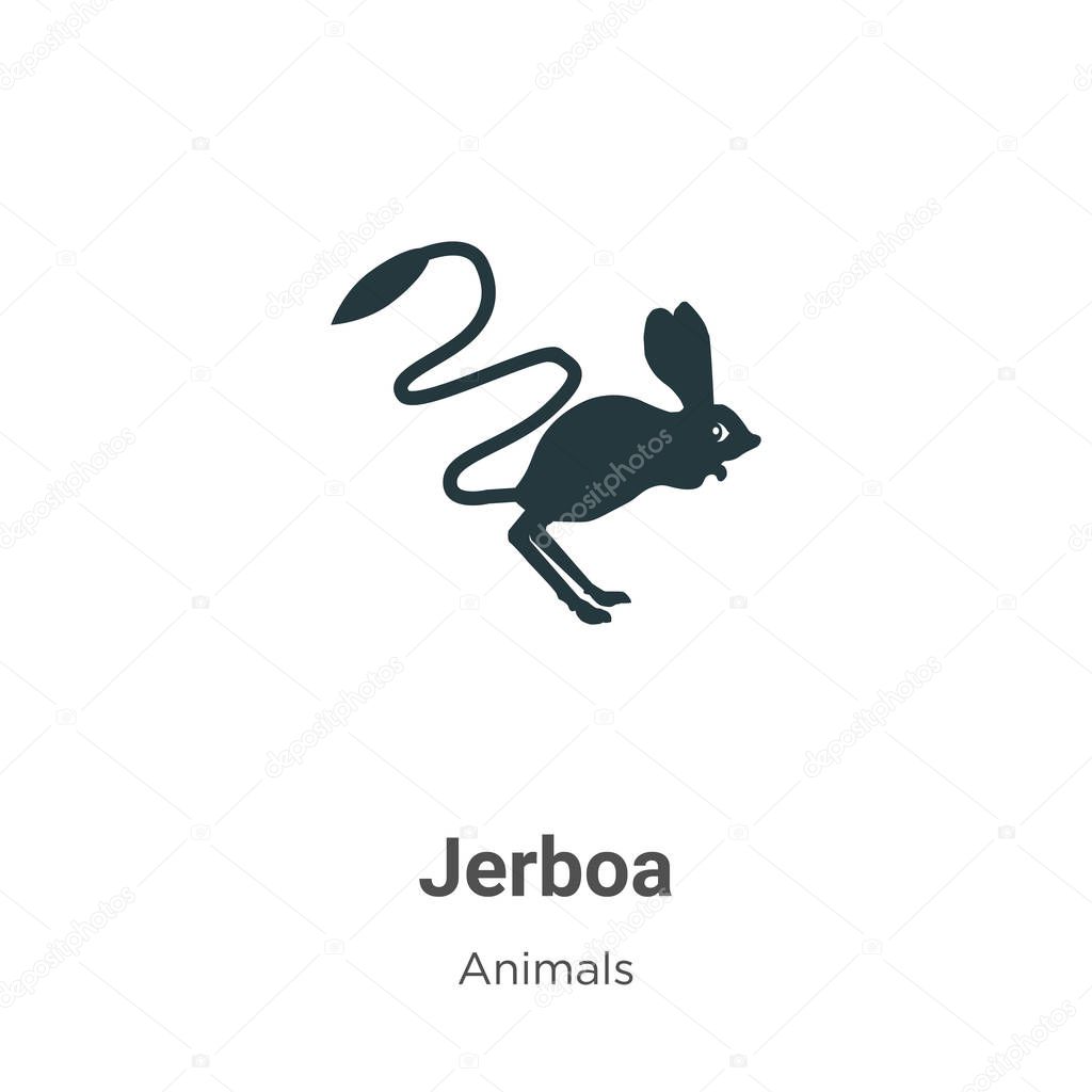 Jerboa vector icon on white background. Flat vector jerboa icon symbol sign from modern animals collection for mobile concept and web apps design.