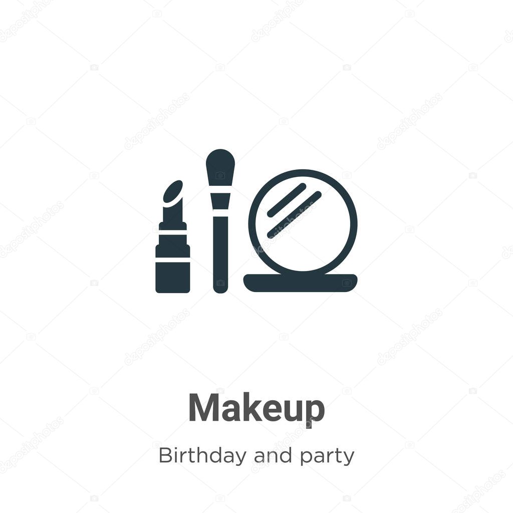 Makeup vector icon on white background. Flat vector makeup icon symbol sign from modern birthday and party collection for mobile concept and web apps design.