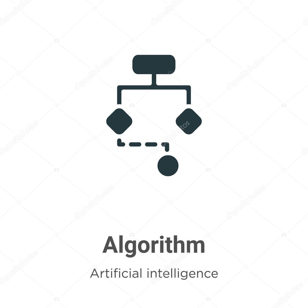 Algorithm vector icon on white background. Flat vector algorithm icon symbol sign from modern artificial intelligence collection for mobile concept and web apps design.