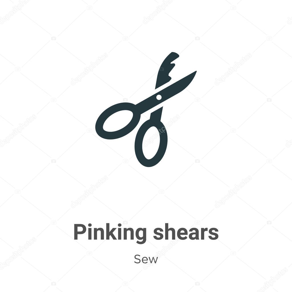 Pinking shears glyph icon vector on white background. Flat vector pinking shears icon symbol sign from modern sew collection for mobile concept and web apps design.