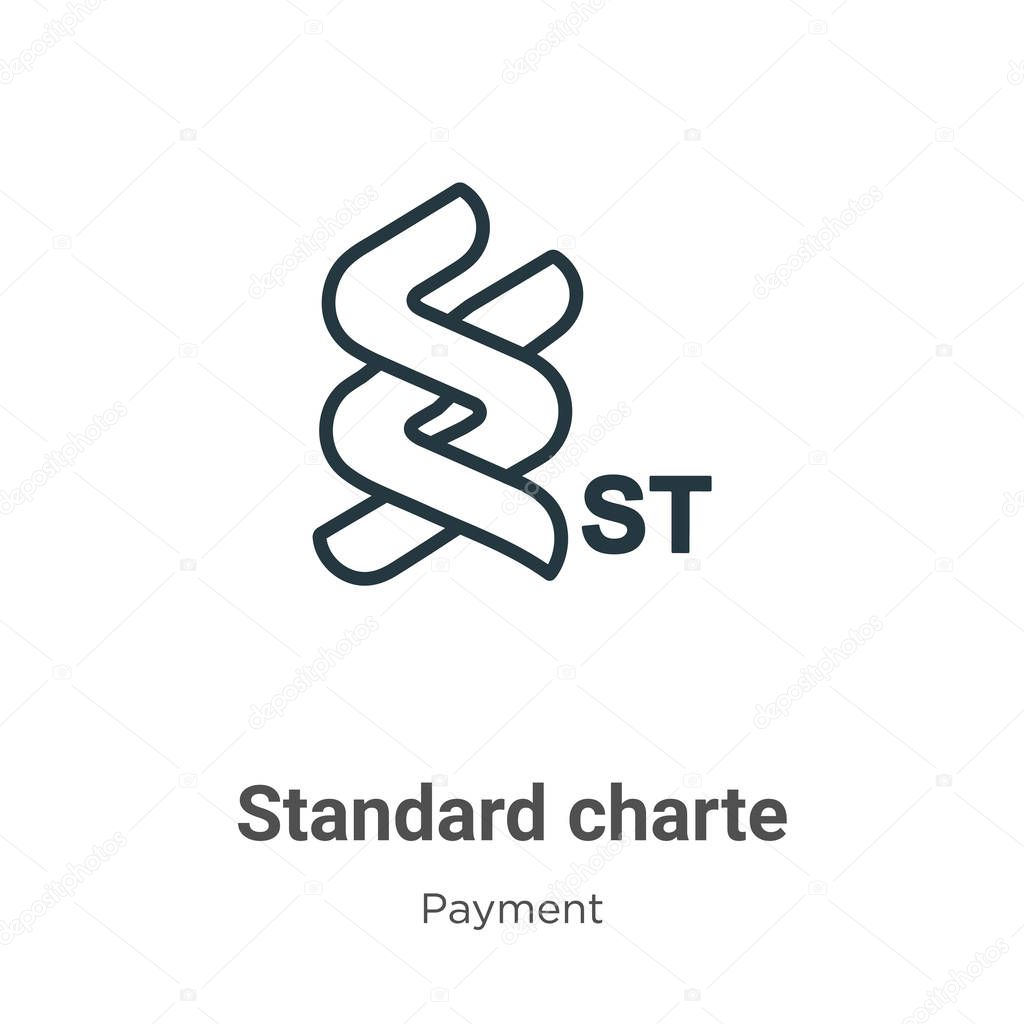 Standard chartered outline vector icon. Thin line black standard chartered icon, flat vector simple element illustration from editable payment concept isolated on white background