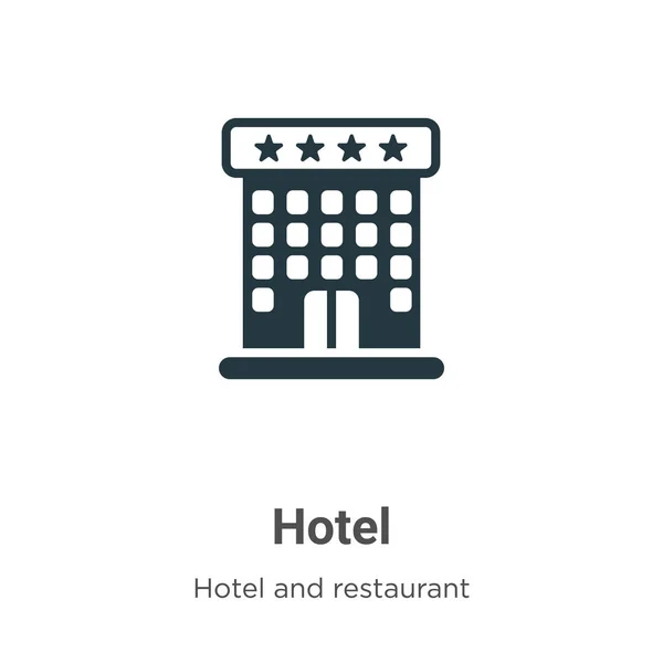 Hotel Glifo Icono Vector Sobre Fondo Blanco Signo Símbolo Icono — Archivo Imágenes Vectoriales