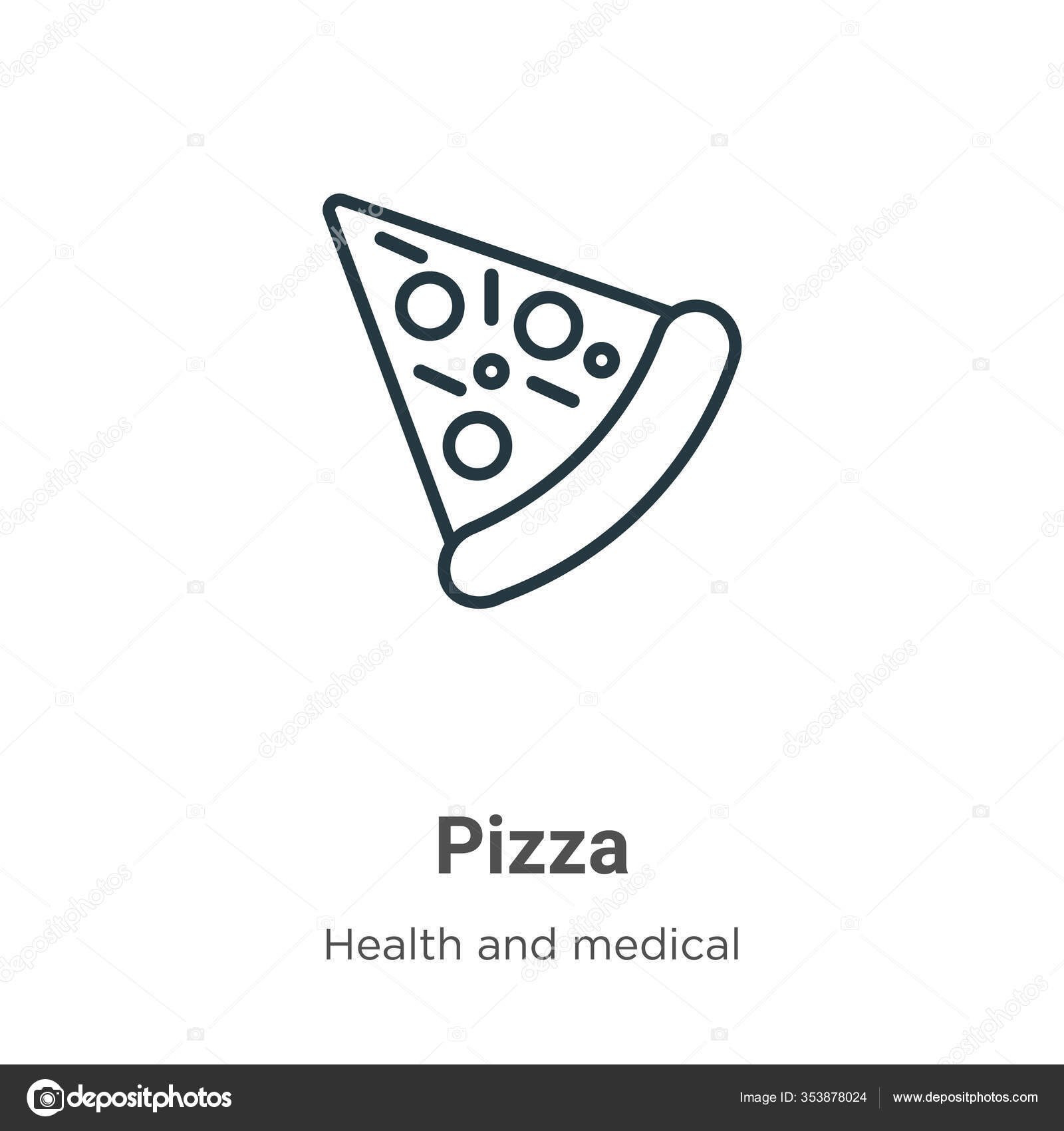 Icono Vector Contorno Pizza Icono Pizza Negra Línea Delgada Ilustración  Vector de stock #353878024 de ©Digital-Bazaar, image size:1600x1700