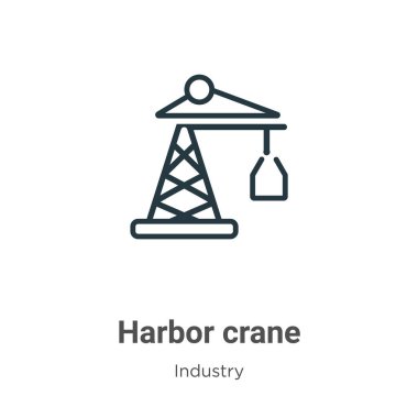 Liman vinci ana hat vektör simgesi. İnce çizgi siyah liman vinç simgesi, düz vektör basit element illüstrasyonu düzenlenebilir endüstri kavramından beyaz zemin üzerinde izole edilmiş vuruş