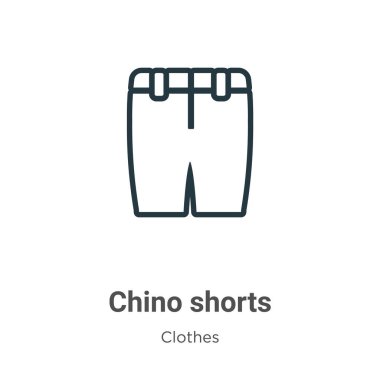 Chino ana vektör simgesini kısaltır. İnce çizgi siyah chino şort simgesi, düz vektör basit element illüstrasyonu düzenlenebilir kıyafet konseptinden beyaz arkaplanda izole edilmiş vuruş