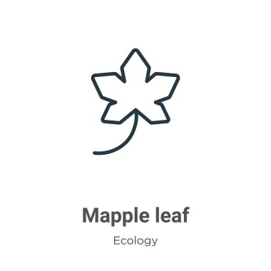 Mapple leaf ana hatlı vektör simgesi. İnce çizgi siyah mapple yaprağı simgesi, düz vektör basit element çizimi, düzenlenebilir ekoloji kavramından izole edilmiş beyaz arkaplan vuruşu