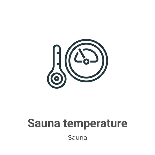 Температура Сауни Задає Векторну Ікону Тонкий Чорний Ікона Температури Сауни — стоковий вектор