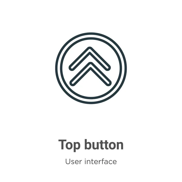 Botón Superior Icono Del Vector Contorno Icono Botón Superior Negro — Vector de stock