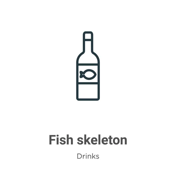 Εικόνα Διάνυσμα Σκελετού Ψαριού Λεπτή Γραμμή Μαύρο Εικονίδιο Σκελετού Ψαριού — Διανυσματικό Αρχείο