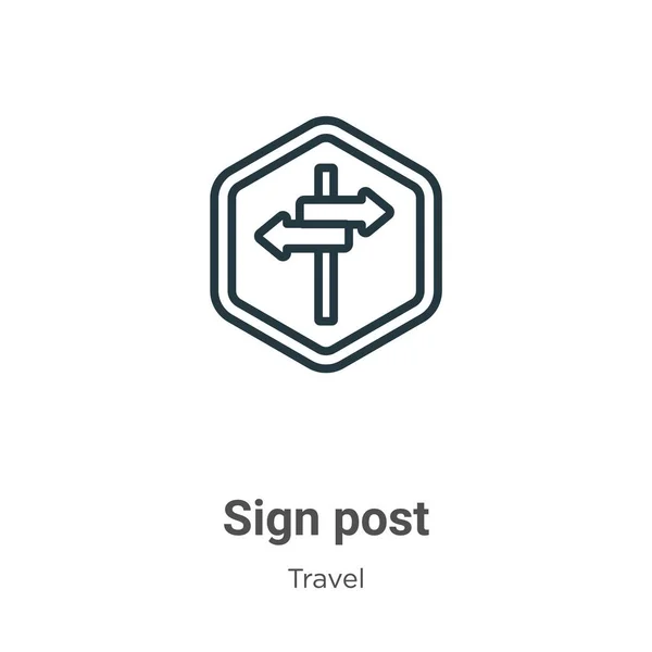 Zeigen Sie Das Umrissvektorsymbol Dünne Linie Schwarzes Wegweiser Symbol Flacher — Stockvektor