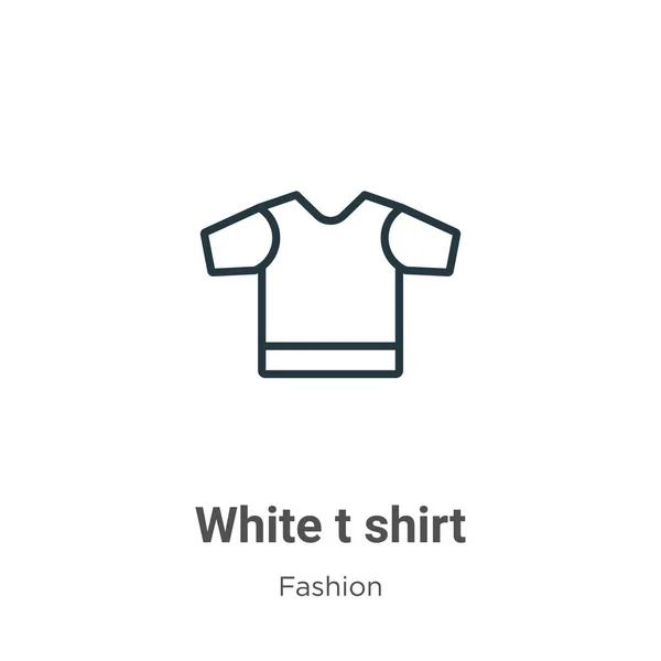 白いTシャツの輪郭ベクトルアイコン 薄いライン黒白Tシャツアイコン フラットベクトルシンプルな要素イラストから編集可能なファッションコンセプト分離ストローク白の背景 — ストックベクタ