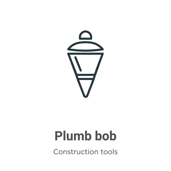 Plumb Bob Contorno Icono Vector Línea Delgada Negro Plumb Bob — Vector de stock