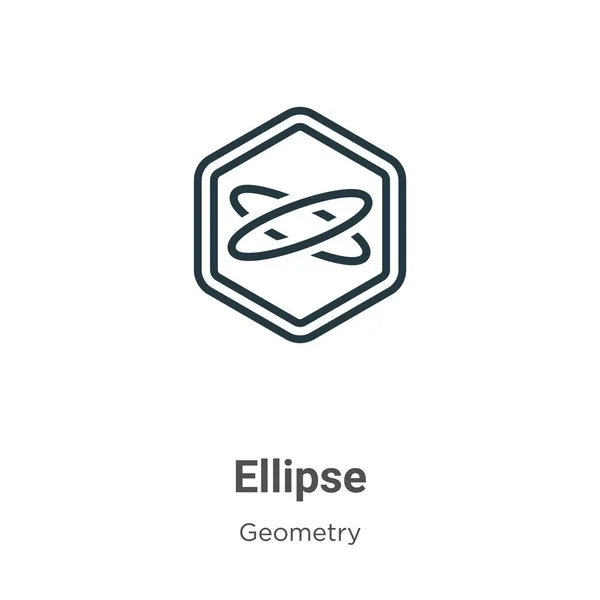 Ellipse 아이콘을 개요합니다 아이콘 기하학 개념에서 배경에 스트로크 — 스톡 벡터