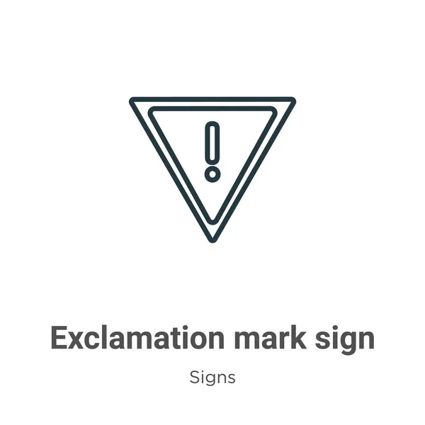 Signo Signo Exclamación Contorno Icono Vector Icono Signo Signo Signo — Vector de stock