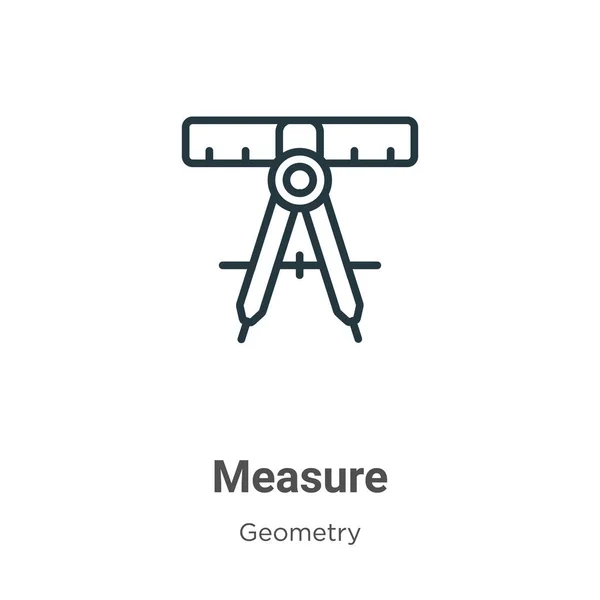 Medir Contorno Icono Del Vector Icono Medida Negro Línea Delgada — Archivo Imágenes Vectoriales