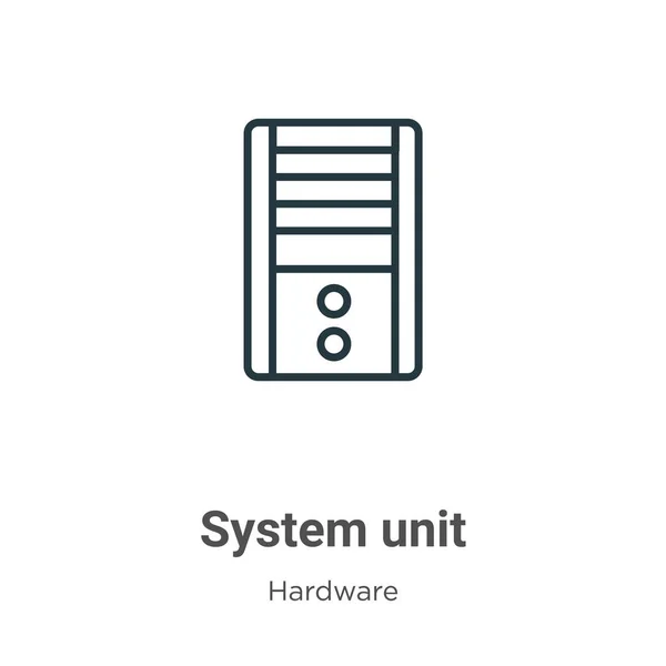 System unit outline vector icon. Thin line black system unit icon, flat vector simple element illustration from editable hardware concept isolated stroke on white background