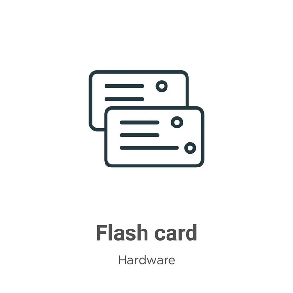 Flash Karte Umreißt Vektor Symbol Dünne Linie Schwarze Flash Karte — Stockvektor