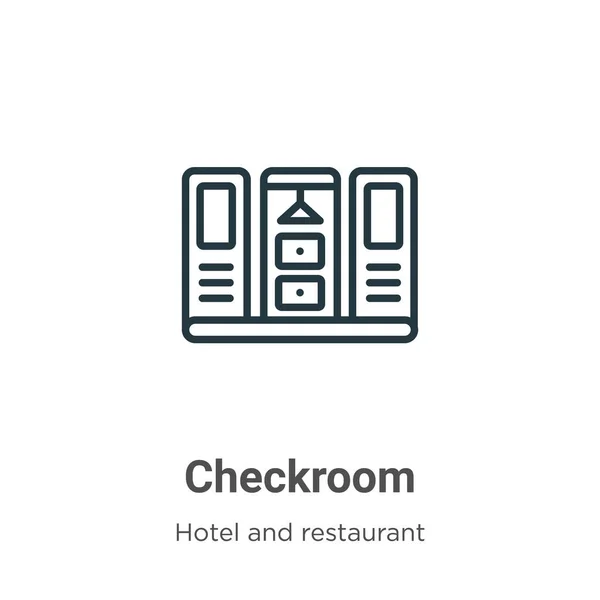 Checkroom Contorno Vetor Ícone Ícone Preto Fino Sala Verificação Linha — Vetor de Stock