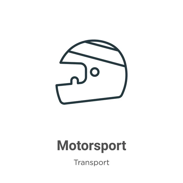 Motorsport outline vector icon. Thin line black motorsport icon, flat vector simple element illustration from editable transport concept isolated stroke on white background