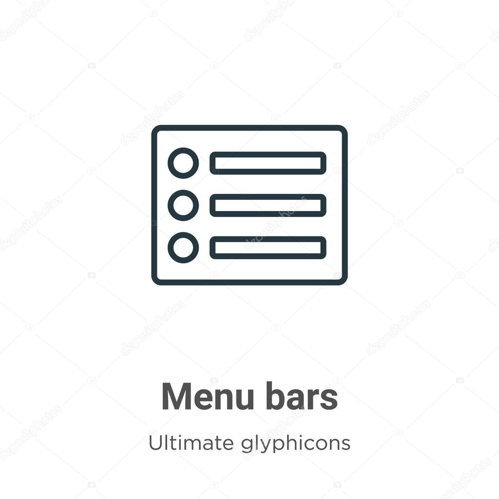 Menu bars outline vector icon. Thin line black menu bars icon, flat vector simple element illustration from editable ultimate glyphicons concept isolated stroke on white background
