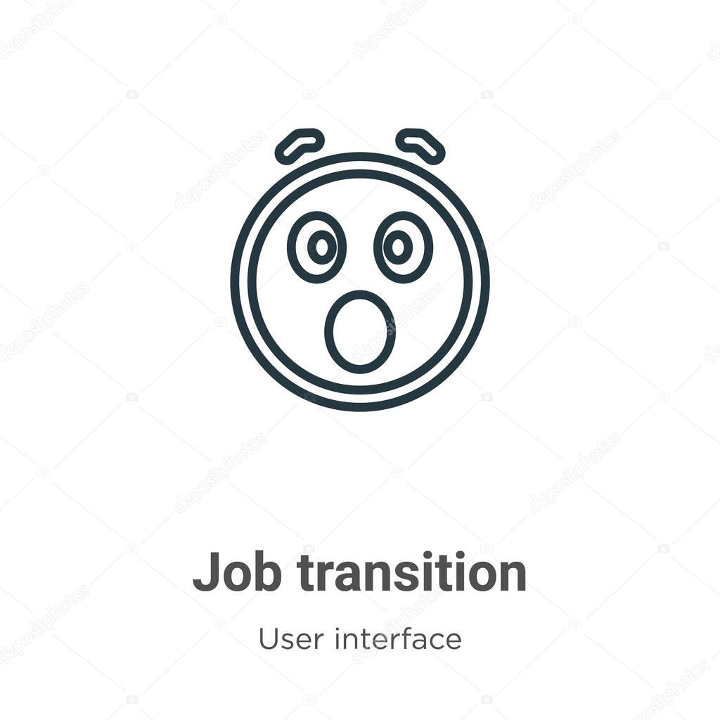 Job transition outline vector icon. Thin line black job transition icon, flat vector simple element illustration from editable user interface concept isolated stroke on white background