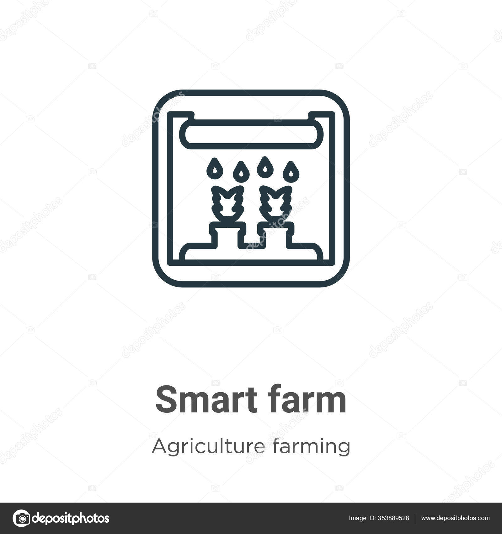 Smart Farm Outline Vector Icon Thin Line Black Smart Farm Stock Vector by  ©Digital-Bazaar 353889528, image size:1600x1700