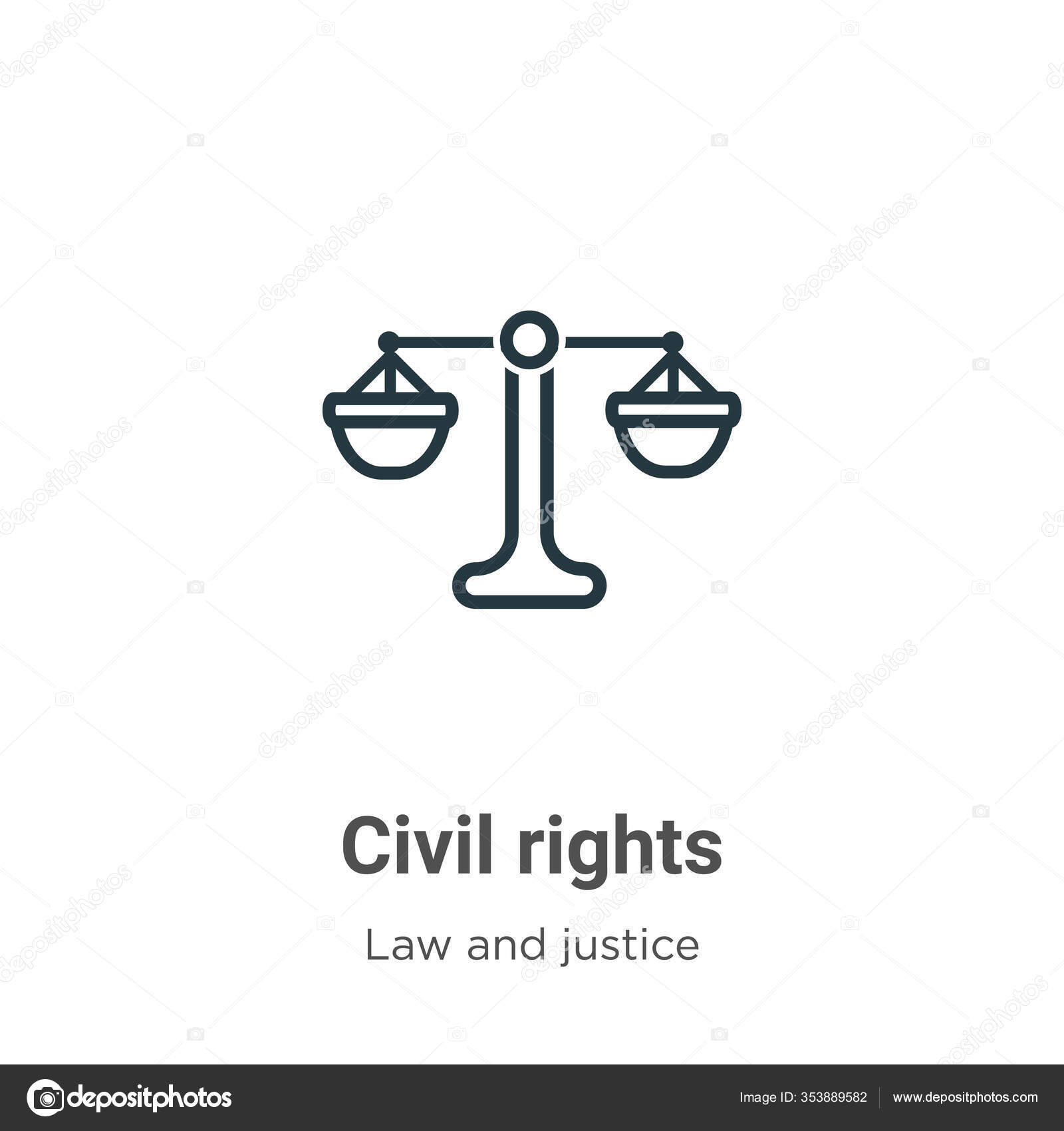 Civil Rights Outline Vector Icon Thin Line Black Civil Rights Stock ...