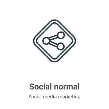 Sosyal normal ana hat vektör simgesi. İnce çizgi siyah sosyal normal simge, düz vektör basit element çizimi düzenlenebilir sosyal konseptten izole edilmiş beyaz arkaplan vuruşu