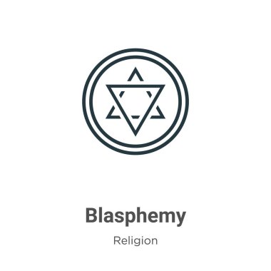 Ana hatlara küfür eden vektör ikonu. İnce çizgi siyah küfür ikonu, düz vektör basit element illüstrasyonu düzenlenebilir din kavramından beyaz arka planda izole edilmiş felç