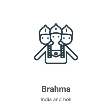 Brahma ana hatlı vektör simgesi. İnce çizgi siyah brahma simgesi, düz vektör basit element illüstrasyonu düzenlenebilir Hindistan kavramından beyaz arkaplanda izole edilmiş vuruş