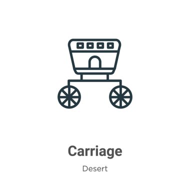 Taşıyıcı taslak vektör simgesi. İnce çizgi siyah taşıma simgesi, düz vektör basit element illüstrasyonu düzenlenebilir Vahşi Batı kavramından beyaz arka planda izole edilmiş vuruş