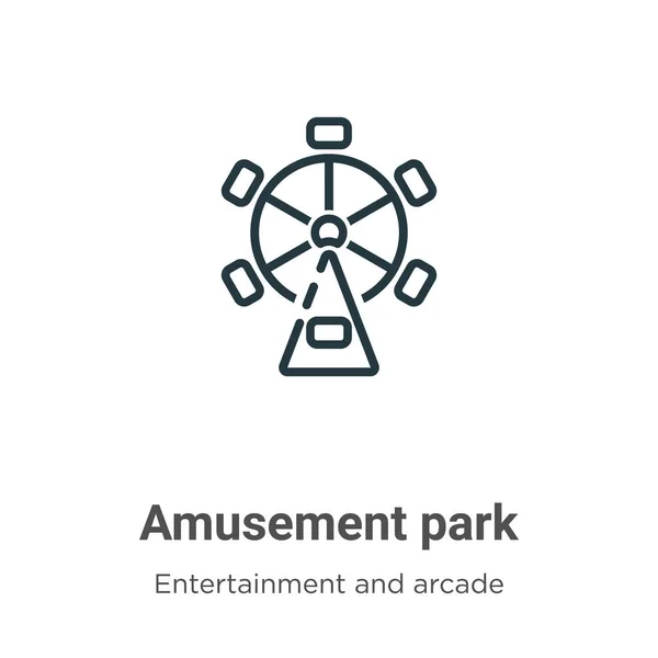 Amusement Park Outline Vector Icoon Dunne Lijn Zwart Pretpark Icoon — Stockvector