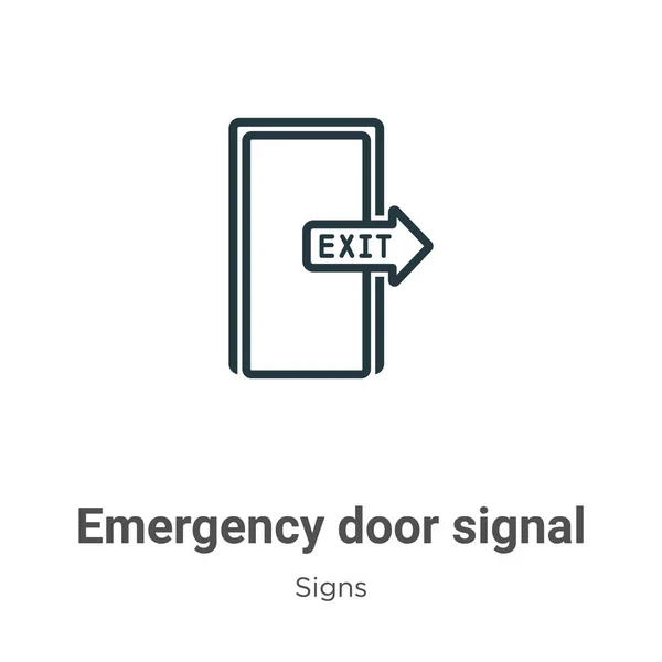 Emergency Door Signal Outline Vector Icon Thin Line Black Emergency — Stock Vector