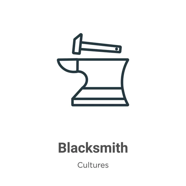 Blacksmith Outline Vector Icon Thin Line Black Blacksmith Icon Flat — Stock Vector