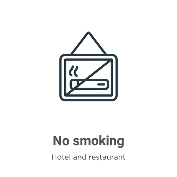 喫煙アウトラインベクトルアイコンなし 薄いライン黒の禁煙アイコン フラットベクトルシンプルな要素イラストから編集可能なホテルのコンセプト白の背景に孤立ストローク — ストックベクタ