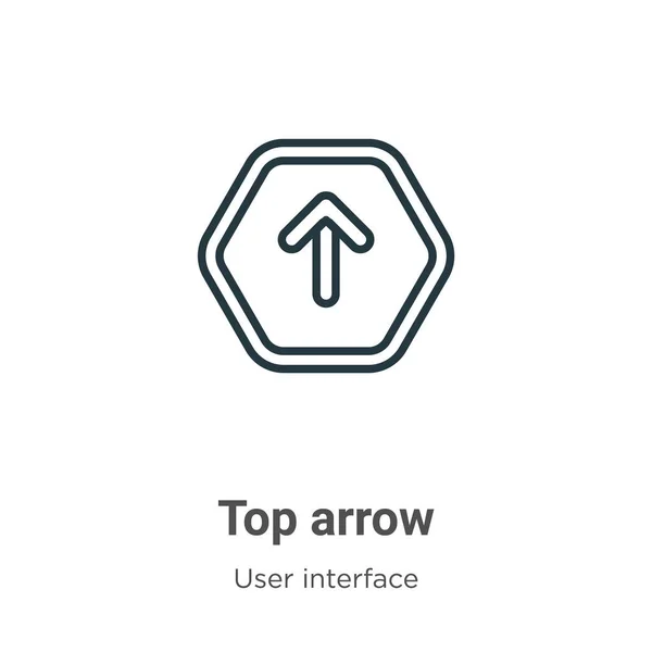 Ícone Vetorial Contorno Seta Superior Linha Fina Ícone Seta Superior — Vetor de Stock