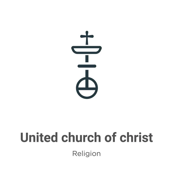 Iglesia Unida Cristo Esbozar Icono Vector Línea Delgada Iglesia Unida — Vector de stock