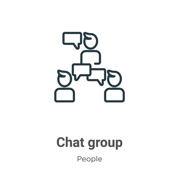 Chat Groupe Contour Vectoriel Icône Mince Ligne Noir Chat Groupe — Image vectorielle