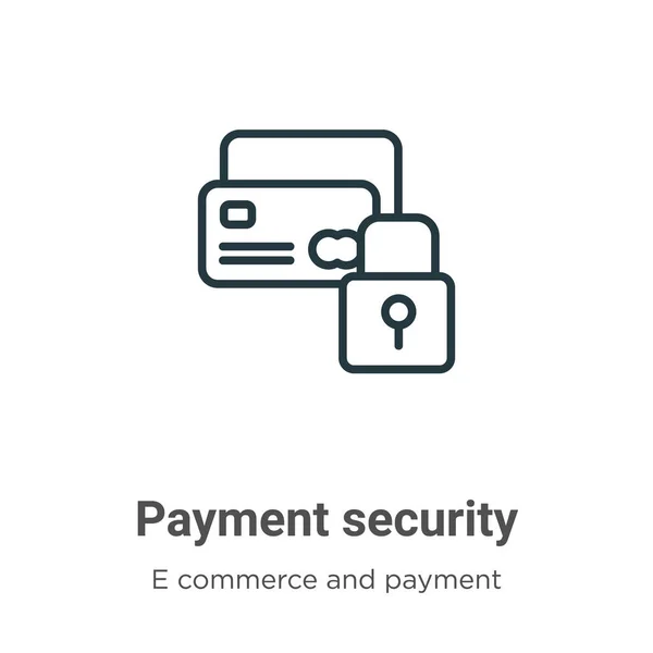 Icône Vectorielle Contour Sécurité Paiement Thin Line Black Payment Security — Image vectorielle