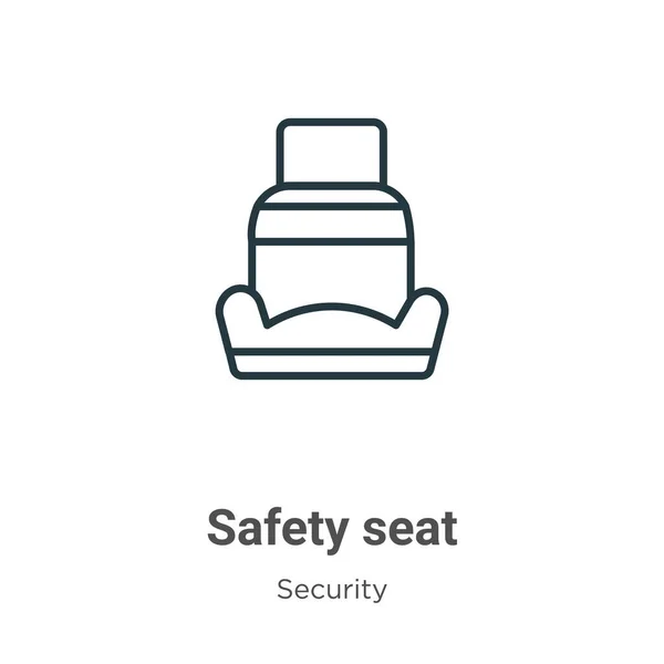 Значок Вектора Контура Сиденья Безопасности Тонкая Линия Черного Кресла Безопасности — стоковый вектор