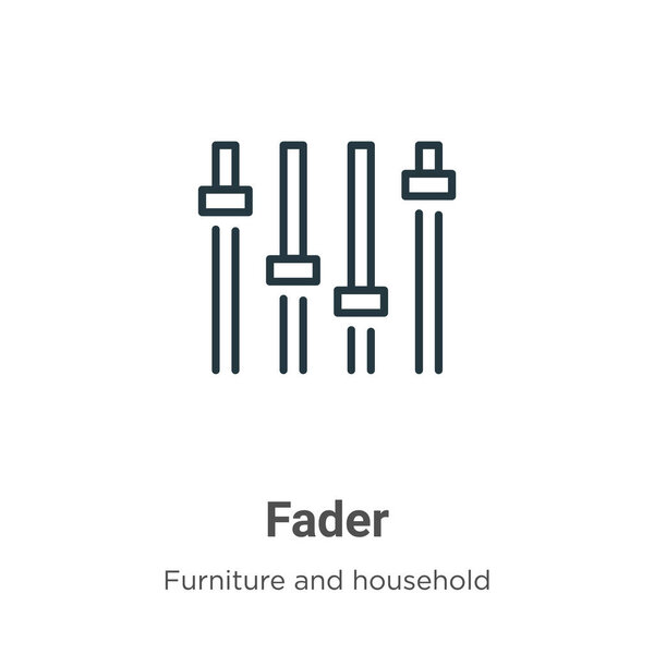 Значок контура фадера вектора. Тонкая линия черного fader значок, плоский вектор простой элемент иллюстрация из редактируемой мебели и бытовой концепции изолированный штрих на белом фоне
