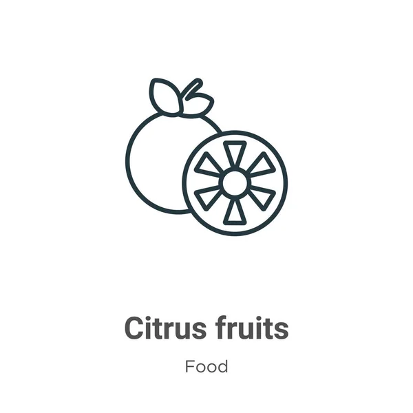 柑橘類の果物のアウトラインベクトルアイコン 薄いライン黒柑橘系の果物のアイコン 白の背景に編集可能な食品コンセプト分離ストロークからフラットベクトルシンプルな要素イラスト — ストックベクタ