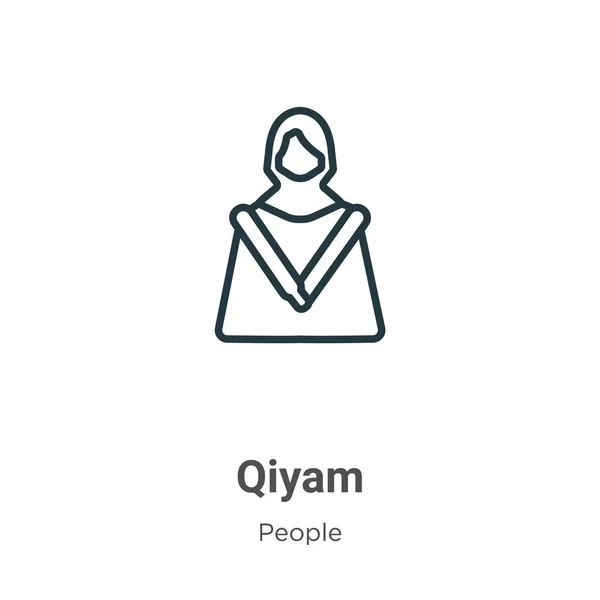 Icona Vettoriale Del Profilo Qiyam Linea Sottile Icona Qiyam Nero — Vettoriale Stock