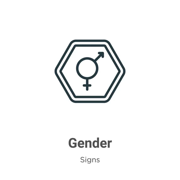 Gender Outline Vector Icon Thin Line Black Gender Icon Flat — Stock Vector