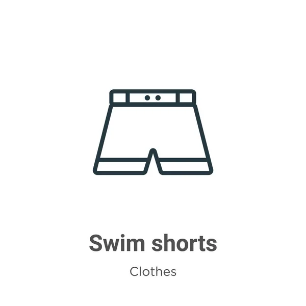 Pantalones Cortos Natación Contorno Icono Vector Icono Pantalones Cortos Natación — Archivo Imágenes Vectoriales